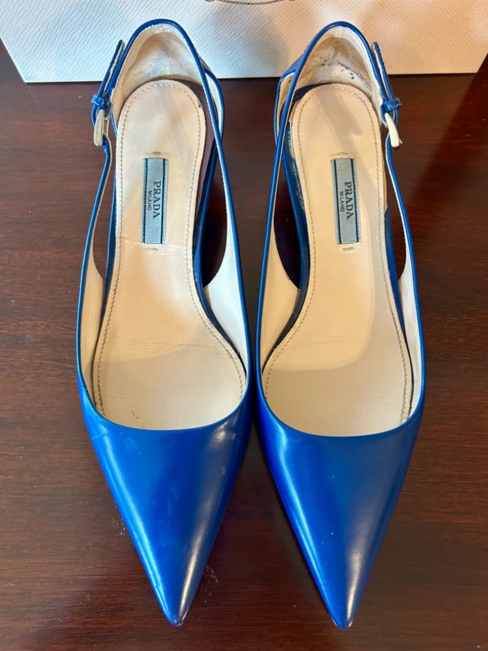 Prada Calzature Donna Spazzolato Cobalt Pump - Picture 2 of 11